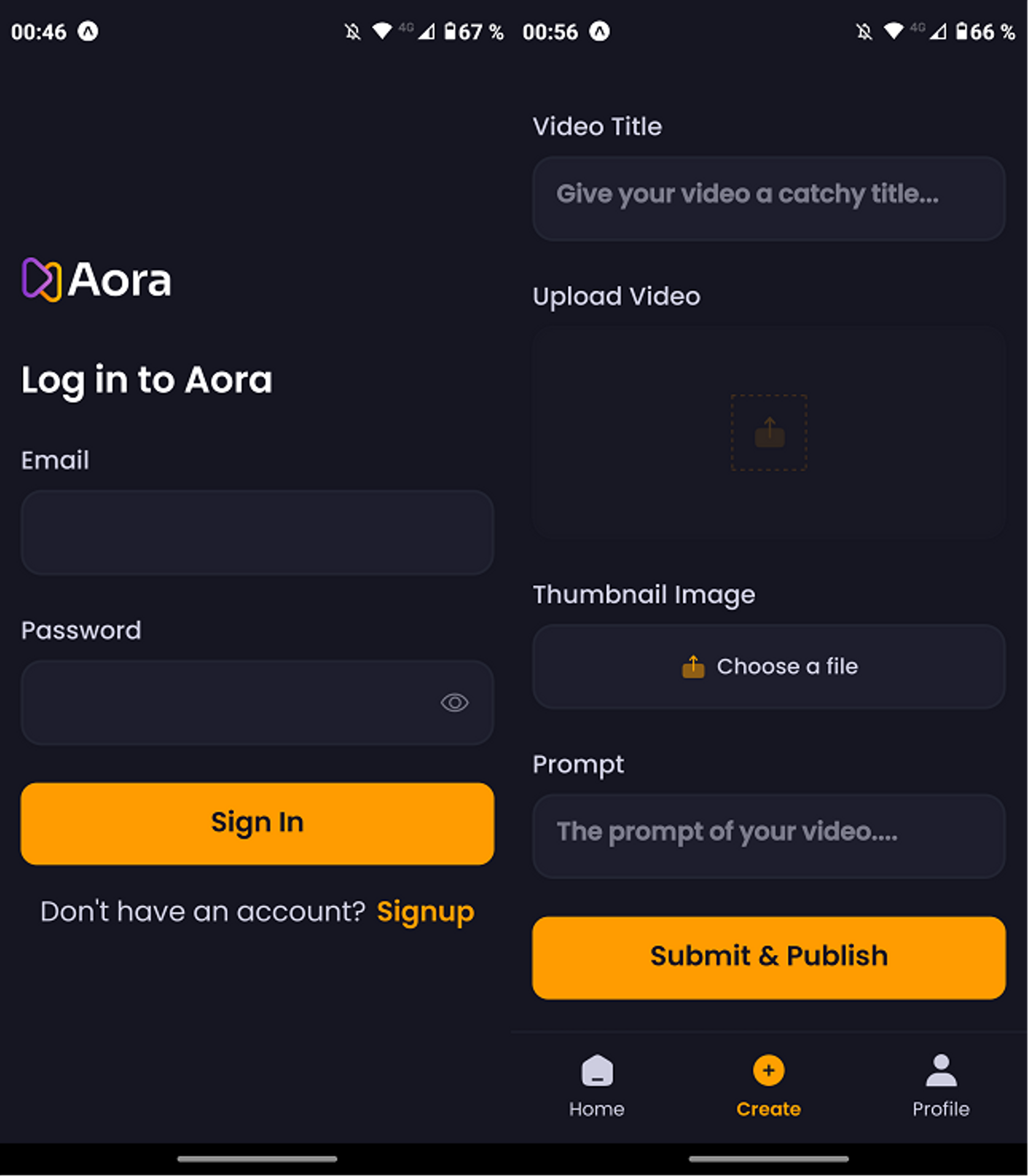 Aora Sharing video and image in real time for mobile